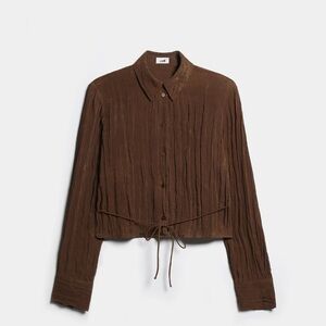 LIME Brown Textured Button-Up Shirt